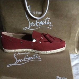 Red Christian Louboutin loafers